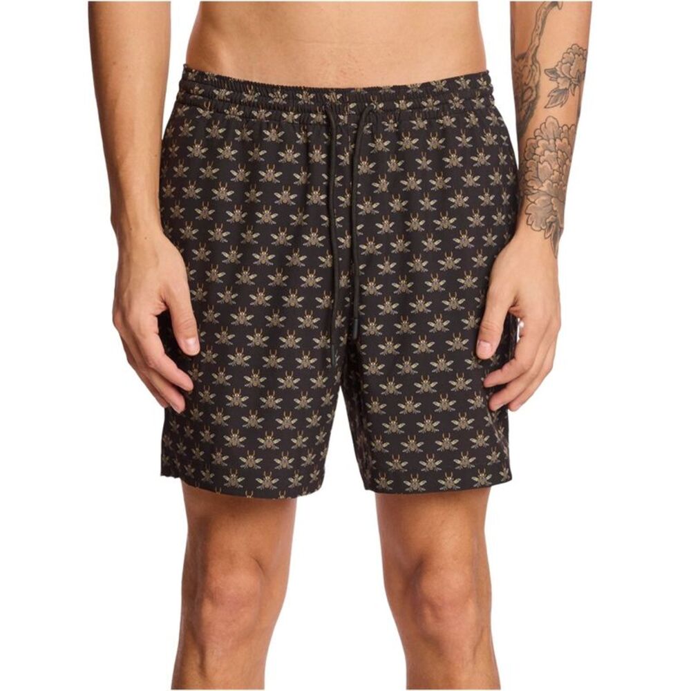 Paisley & Gray Mens Gilligan Printed Drawstring 6'' Swim Bottom Trunks, NWT